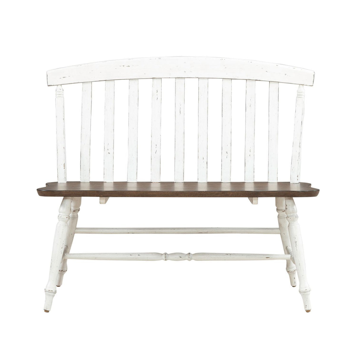 Al Fresco - Slat Back Bench - Graphite & Whitestone