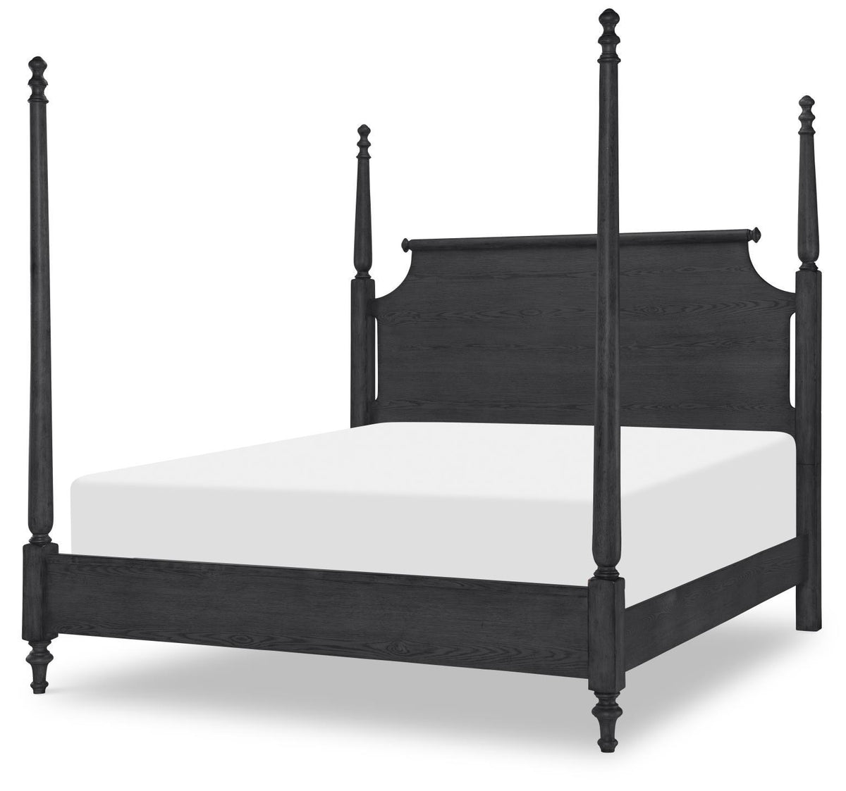 Vintage Market - Queen High Low Poster Headboard - Kettle Black