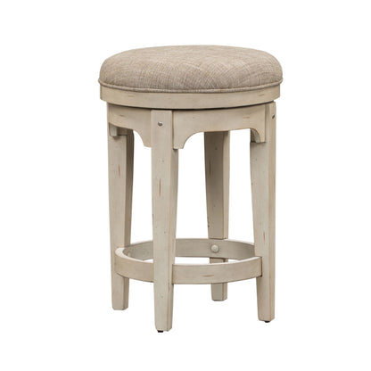 Morgan Creek - 4 Piece Console Set (1 Console 3 Stools) - Antique White / Wirebrushed Tobacco Accents