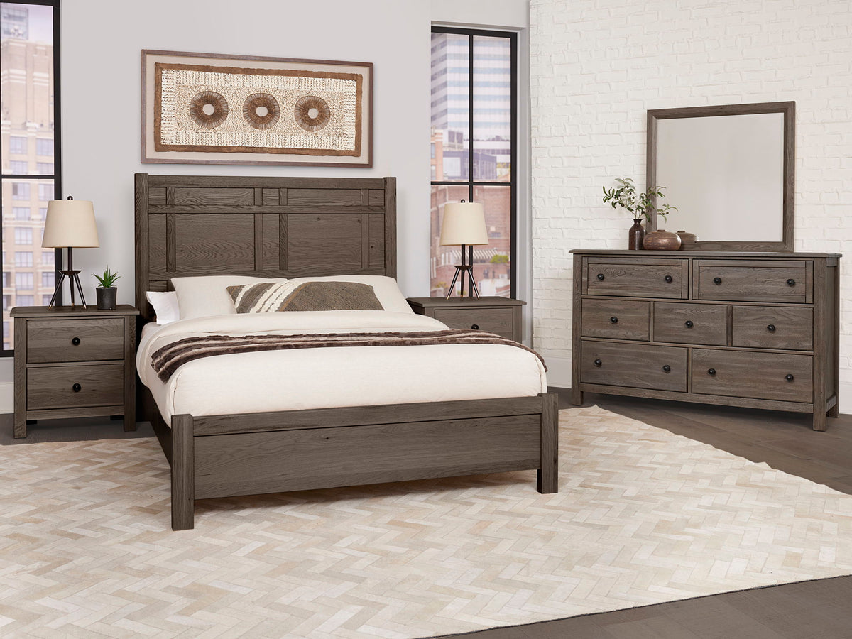 Custom Express - King Architectural Bed Headboard - Driftwood Gray