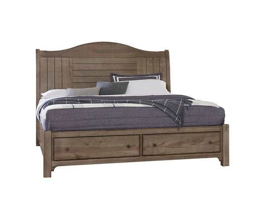 Cool Farmhouse - King/Queen Storage Bed Rails - Gray