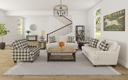 Moxy - Fabric Sofa, T-Shaped Seat Cushion, Straight Track Arms