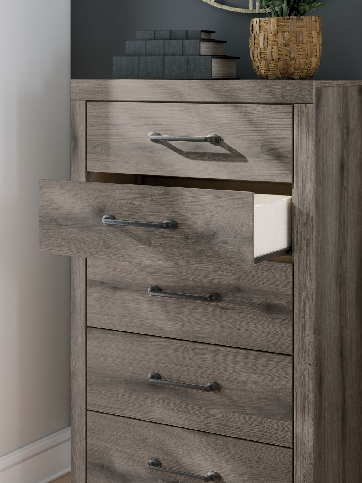 Graystorm - Five Drawer Chest - Brown Gray