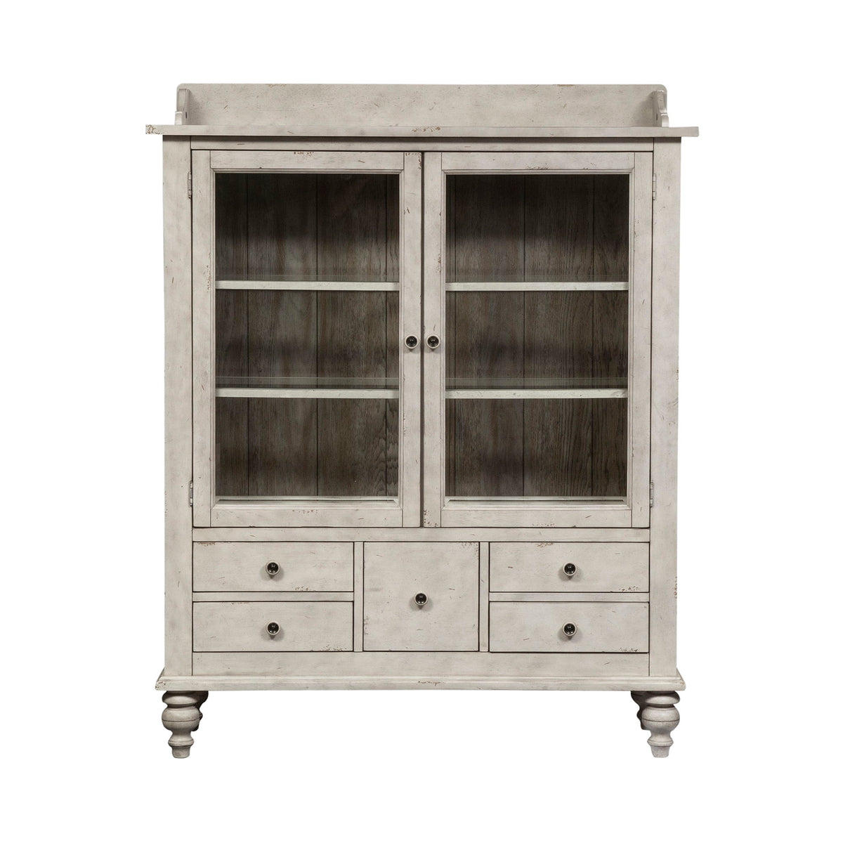Whitney - Display Cabinet - Antique Linen / Weathered Gray