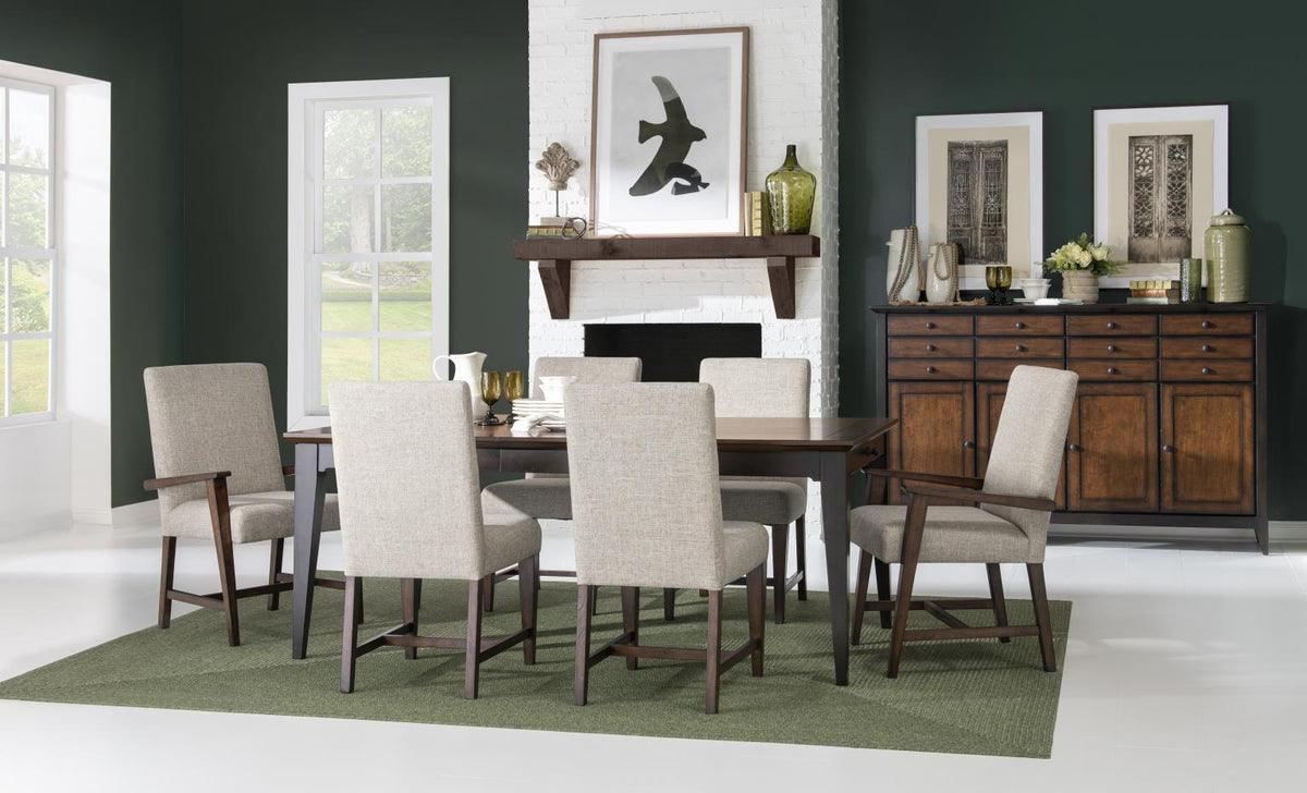 Fenmore - Leg Dining Table - Mocha And Distressed Cherry