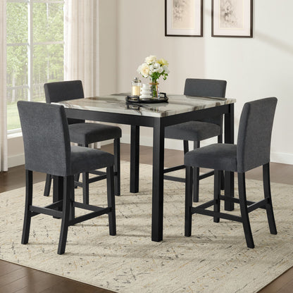 Dalia - 5 Piece Square Counter Set - Black