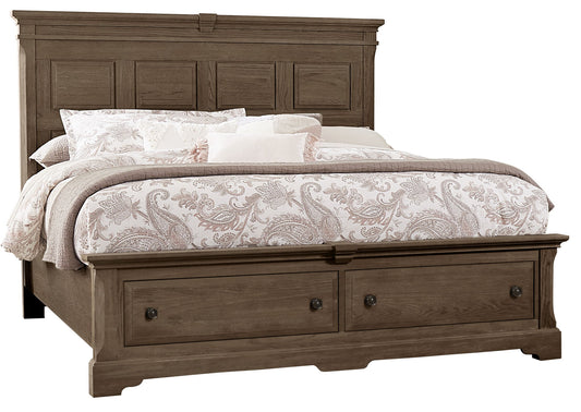 Heritage - King & Queen Storage Bed Rails - Cobblestone Oak