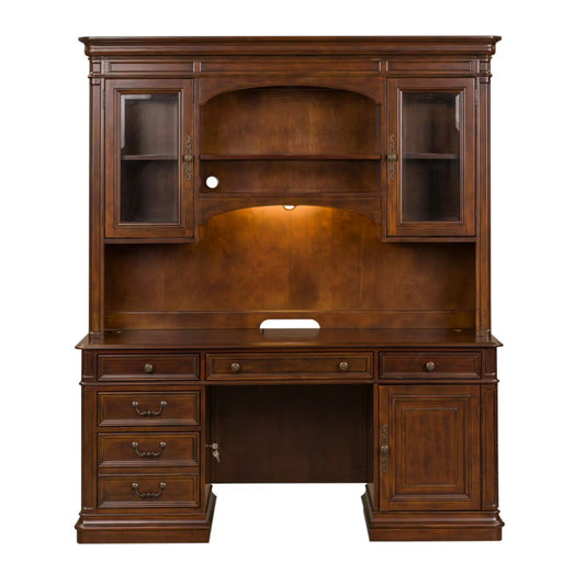 Brayton Manor - 2 Piece Jr Executive Credenza - Dark Brown