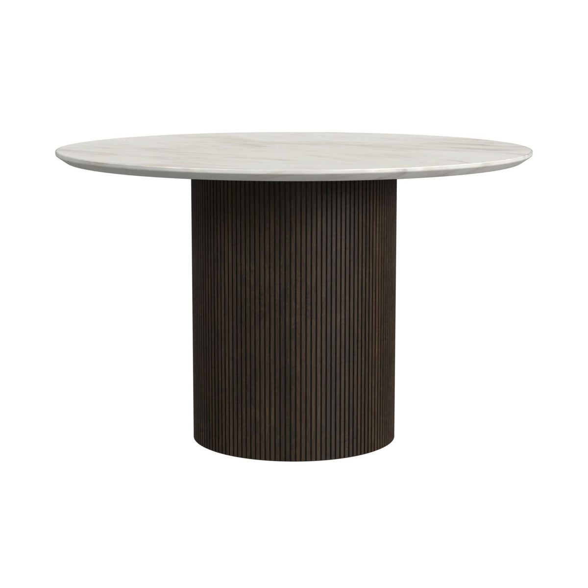 Sylvie - Round Dining Table Top Faux Marble - White