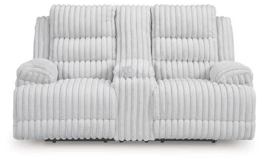 Rhines Falls - Double Reclining Power Loveseat With Console - Alloy