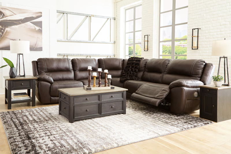 Dunleith - Power Sectional 6 Pc - Chocolate