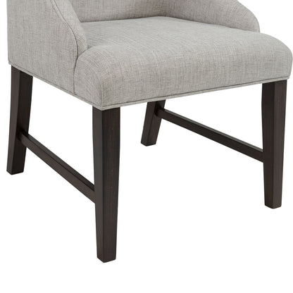 Montrose - Fabric Dining Host Chair (Set of 2) - Espresso / Light Gray