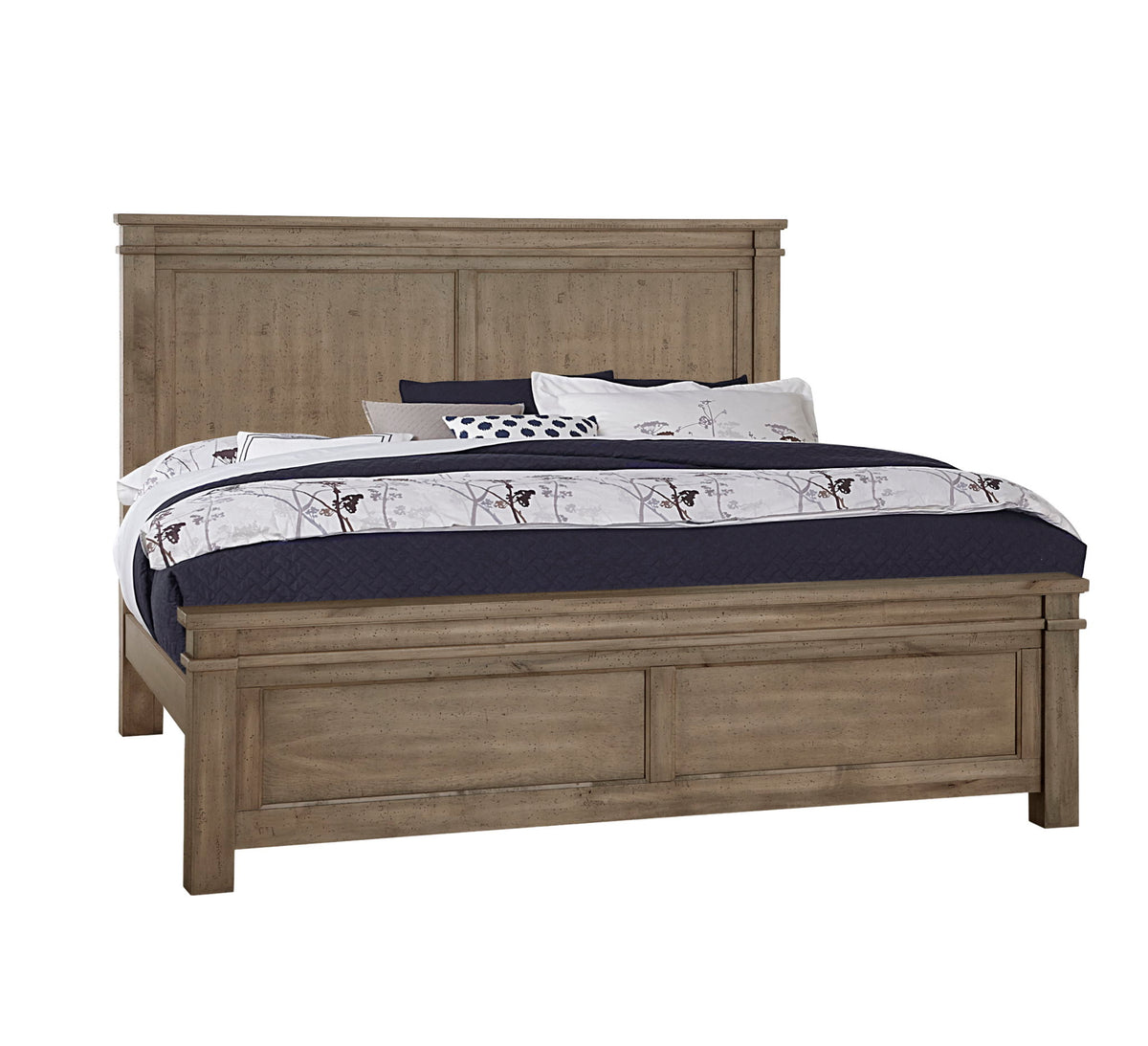 Cool Rustic - King Mansion Bed Footboard - Stone Gray