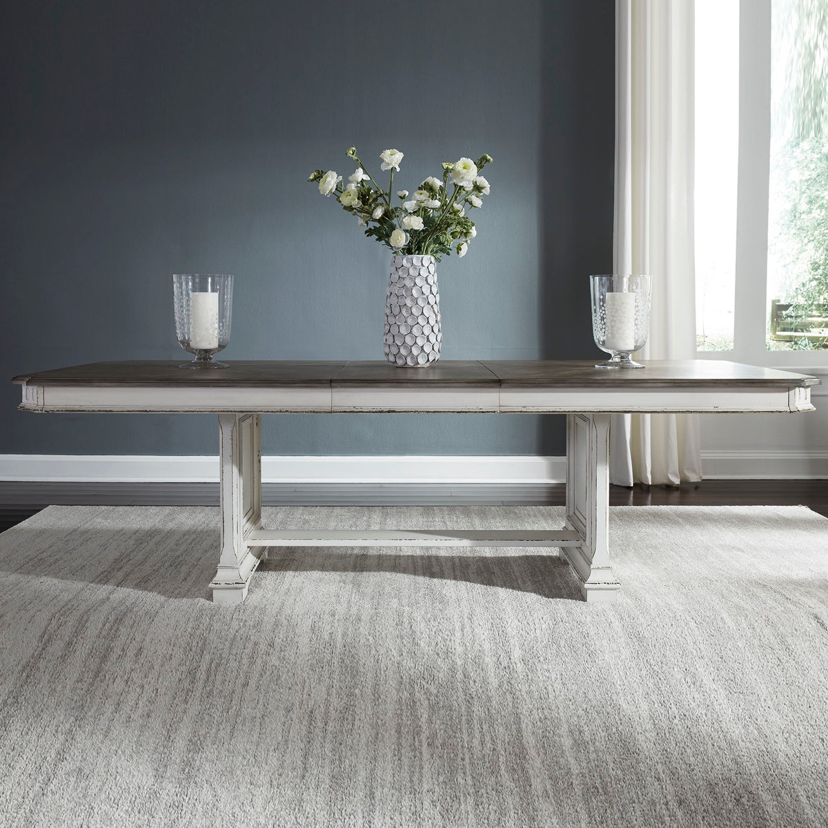 Abbey Park - Trestle Table - Antique White