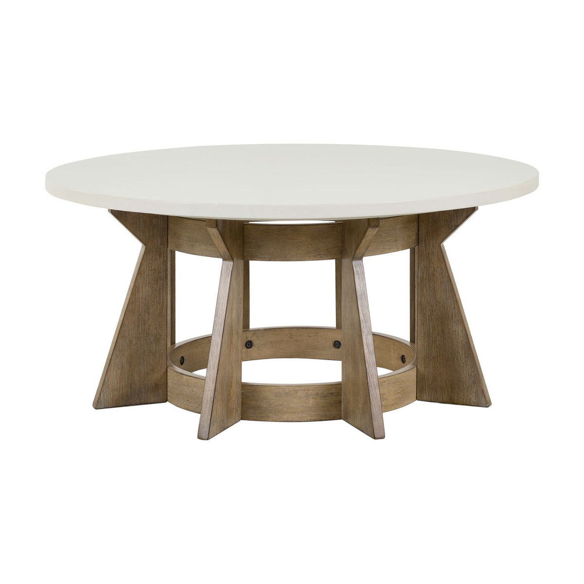 Berkley Square - Round Cocktail Table - Linen & Khaki