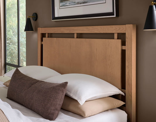 Lodge & Loft - Queen Floating Panel Headboard - Blond Oak