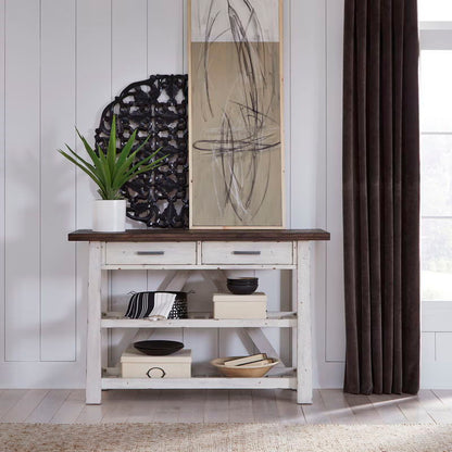 Farmhouse - Server - Two Tone White / Wood Tone