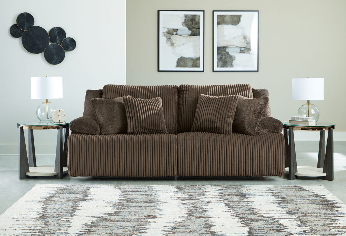 Top Tier - 2-Piece Reclining Sectional Loveseat - Chocolate