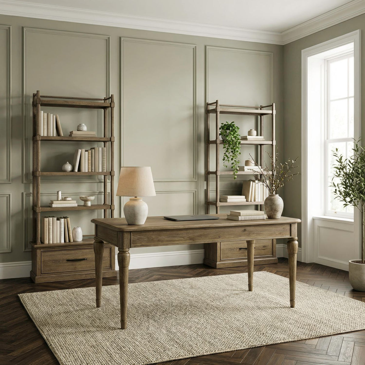 Hickory Grove - 3 Piece Desk Set - Heirloom Brown