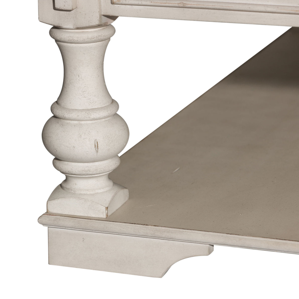 Morgan Creek - Cocktail Table - Antique White / Wirebrushed Tobacco Accents