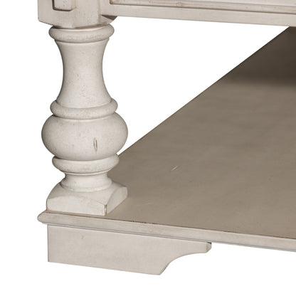 Morgan Creek - Cocktail Table - Antique White / Wirebrushed Tobacco Accents