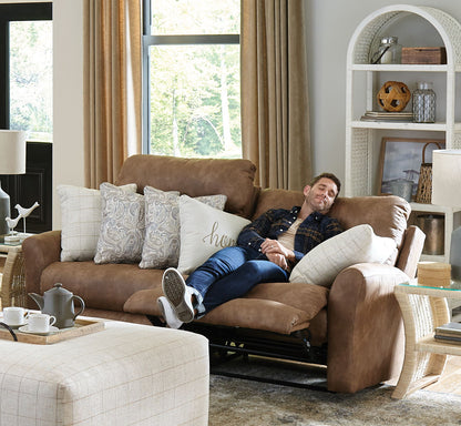 Justine - Lay Flat Reclining Sofa - Burlap