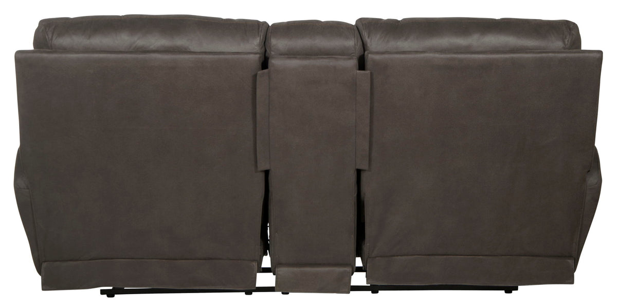 Atlas - Reclining Console Loveseat With Storage - Charcoal
