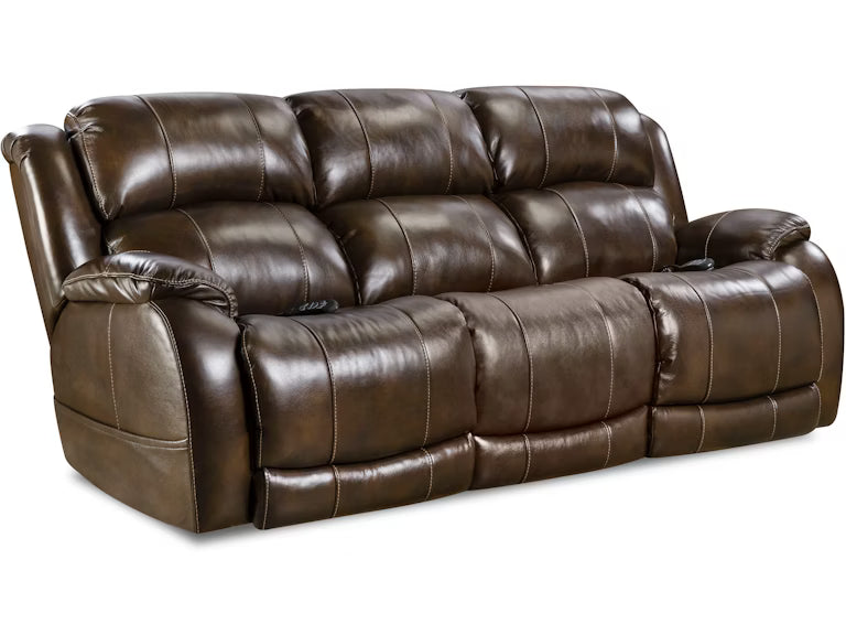 Brown leather sofa on a white background