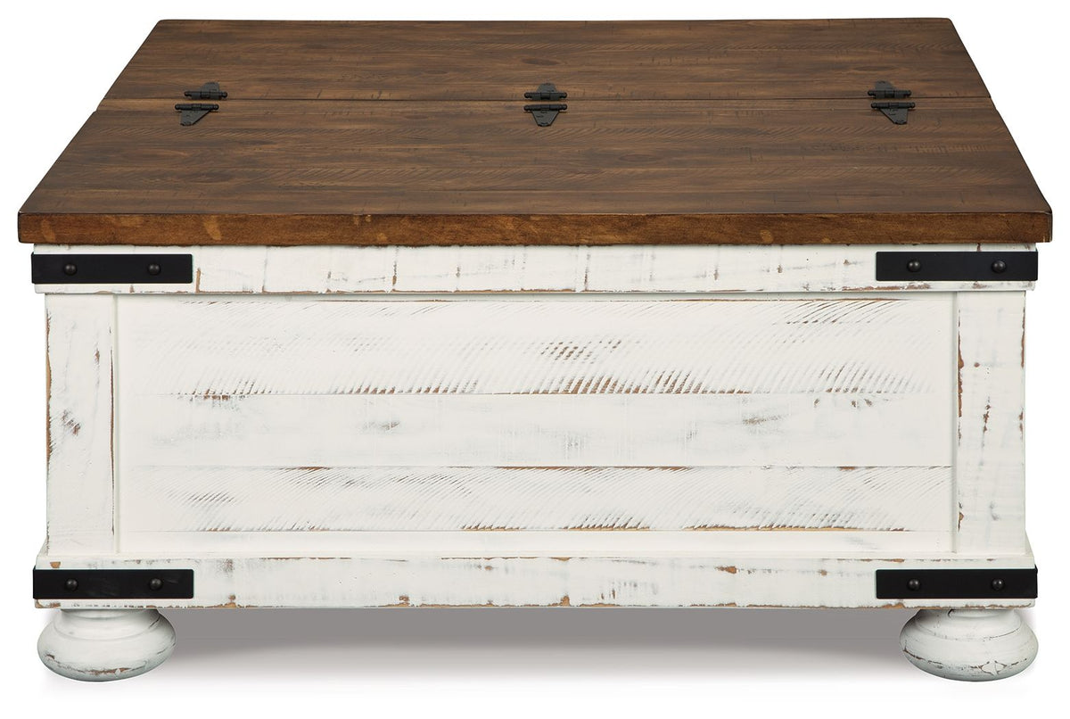 Wystfield - Cocktail Table with Storage - White / Brown