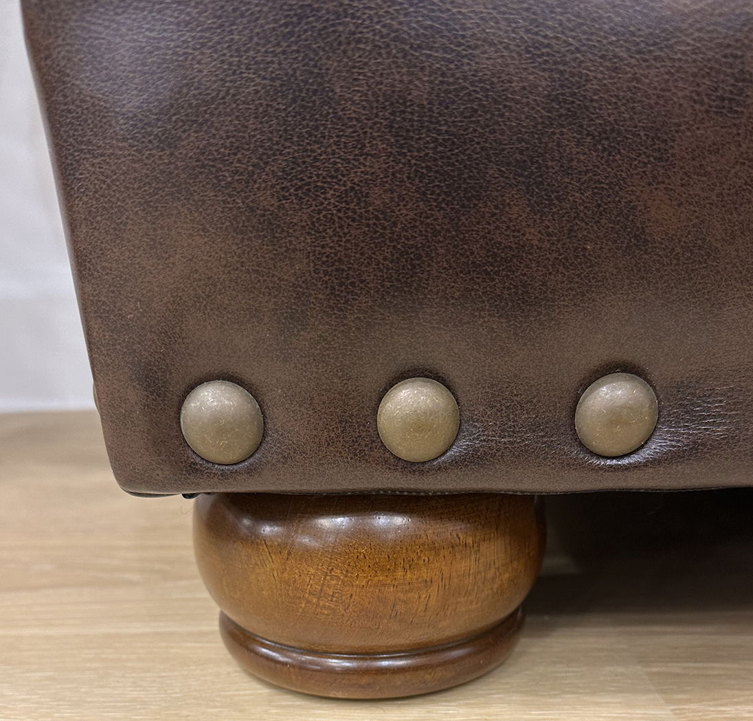 Roberto - Leather Ottoman - Cocoa