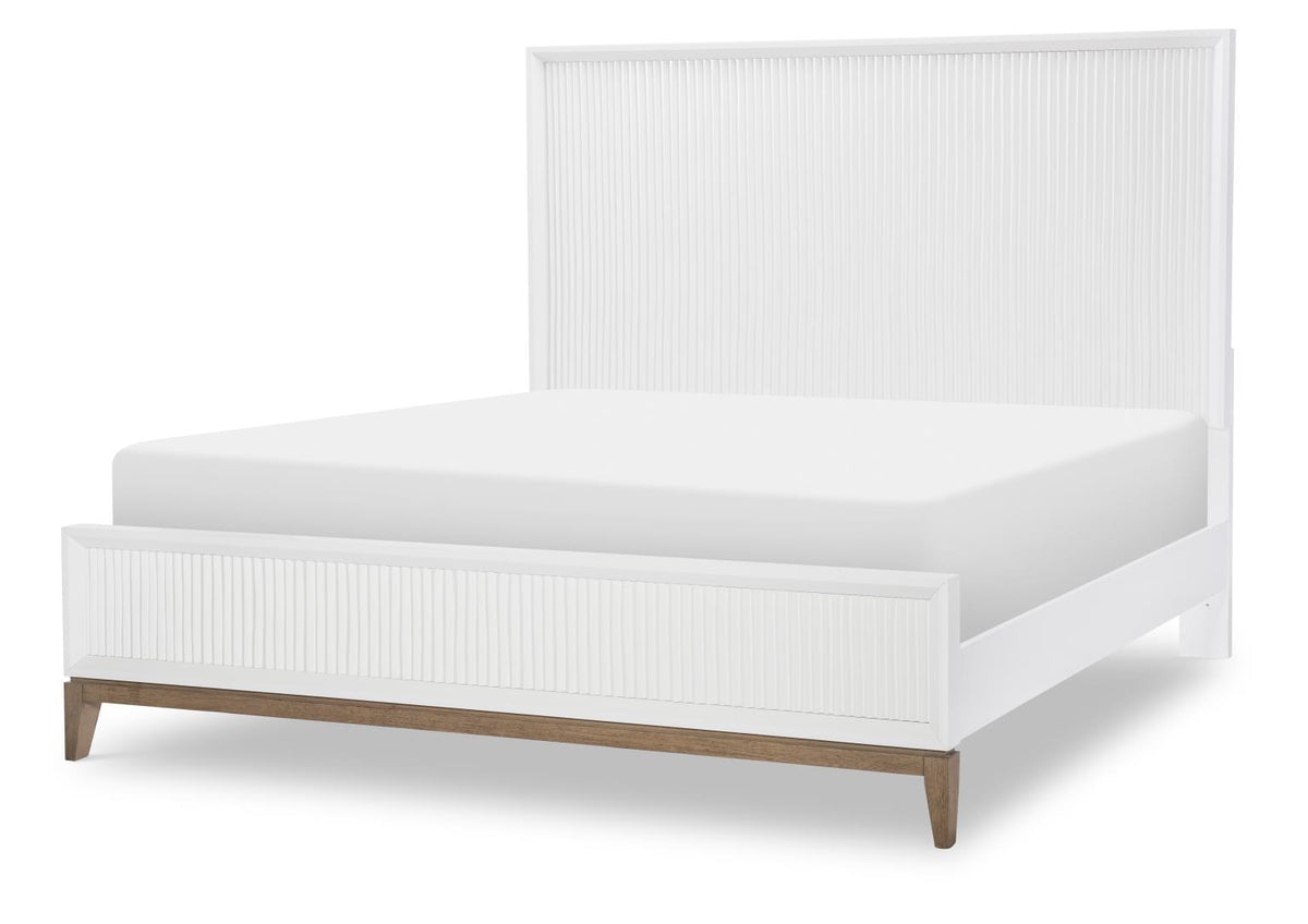 Melrose - Queen Sculpted Panel Headboard - Cloud White And Desert Oak