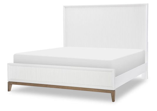 Melrose - Queen Sculpted Panel Headboard - Cloud White And Desert Oak