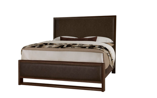 Lodge & Loft - Upholstered Footboard - Dark Oak / Sedona Brown
