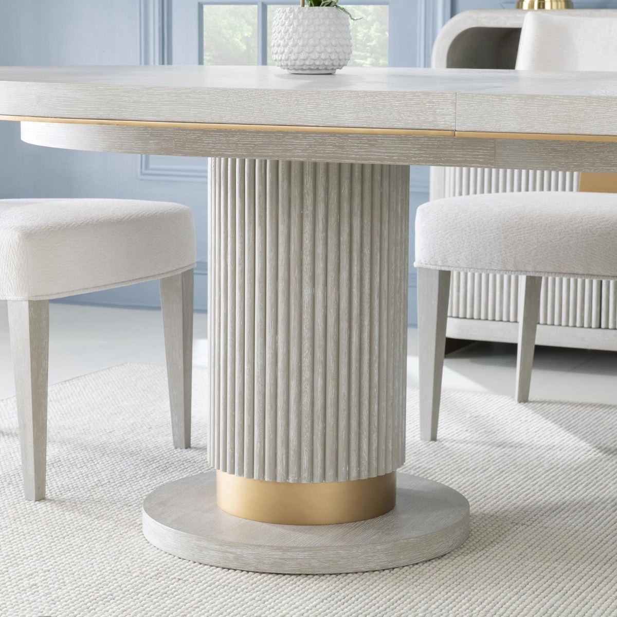 Miramar - Complete Oval Dining Table - Oyster
