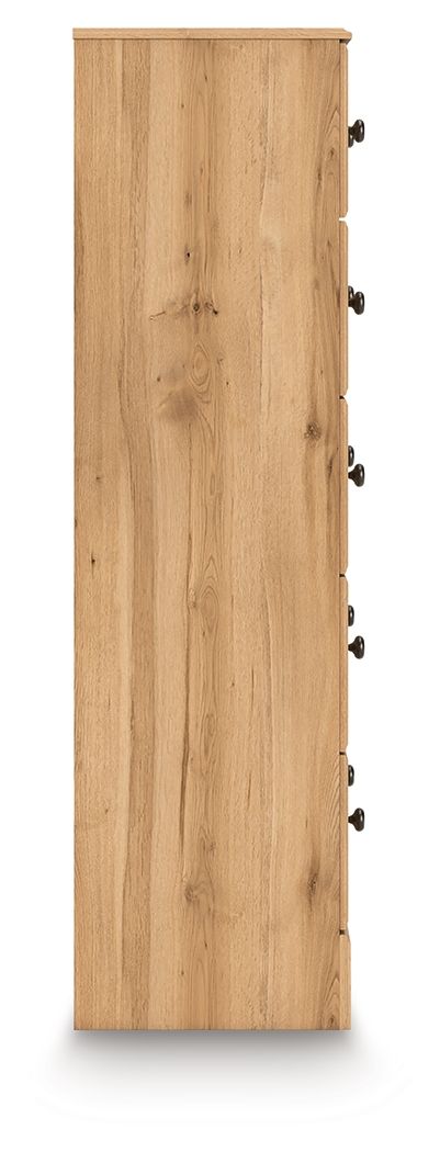Aleaport - Five Drawer Chest - Warm Brown