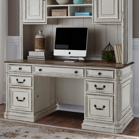 Magnolia Manor - Jr Executive Credenza Base - Antique White