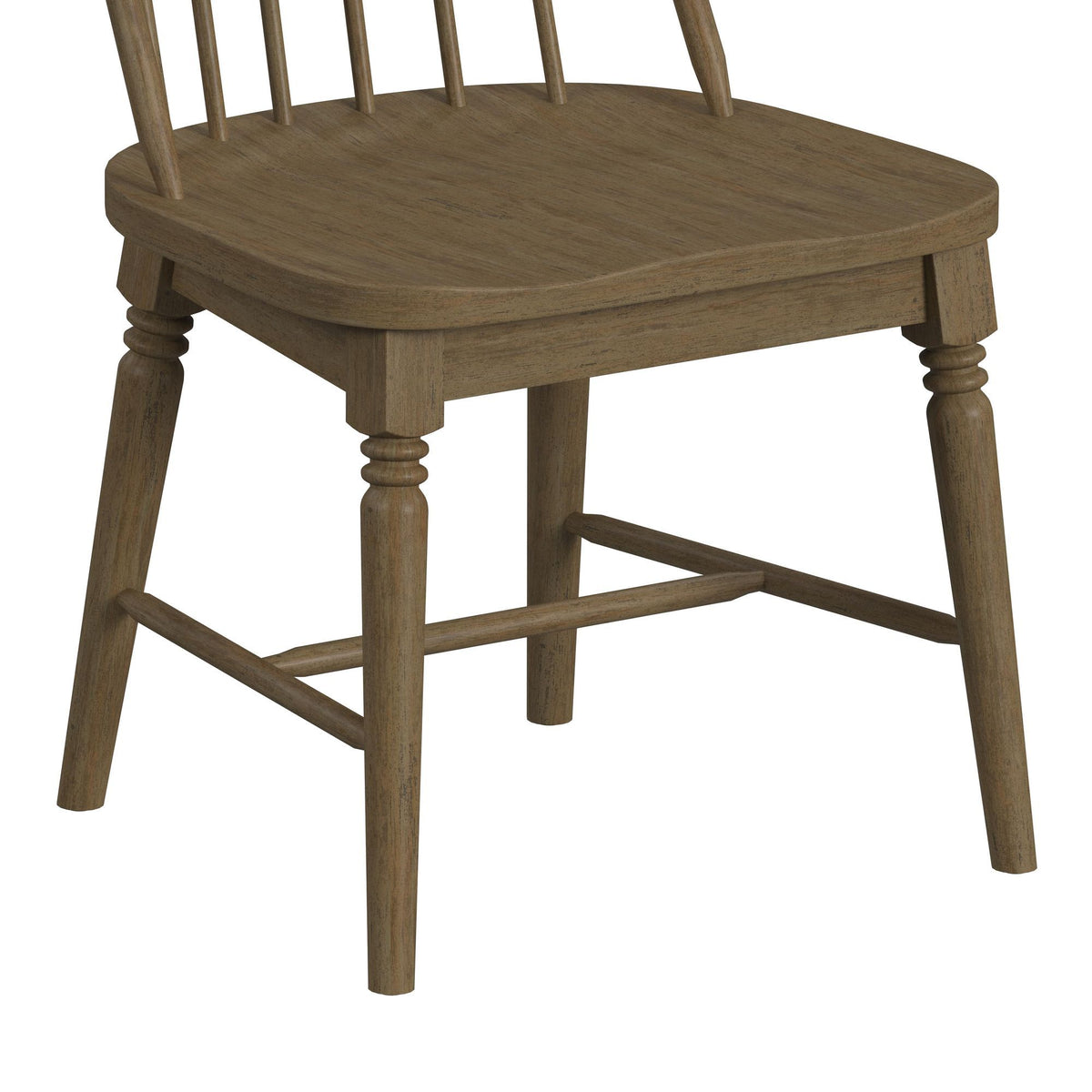 Heritage - 5 Piece Standard Height Dining Set (Round Table And Four Oak Brown Chairs) - Oak Brown And Black