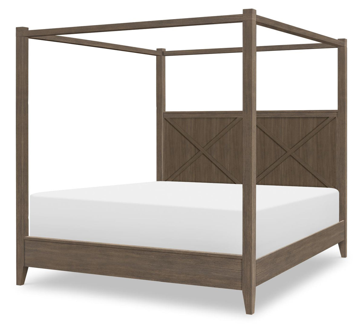 XXX's And OOO's - Canopy Headboard / Footboard / Slats Short Canopy Frame Queen - Cocoa