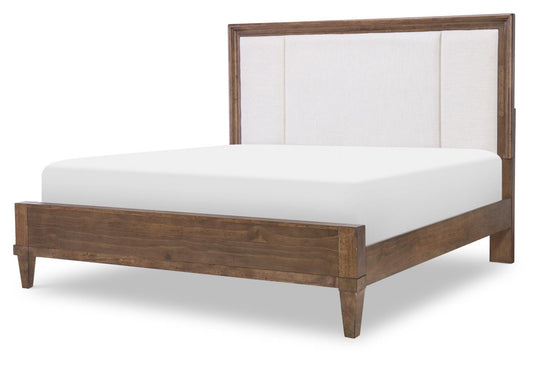 Artisan's Place - King Upholstered Headboard - Vintage Pine Ironwood