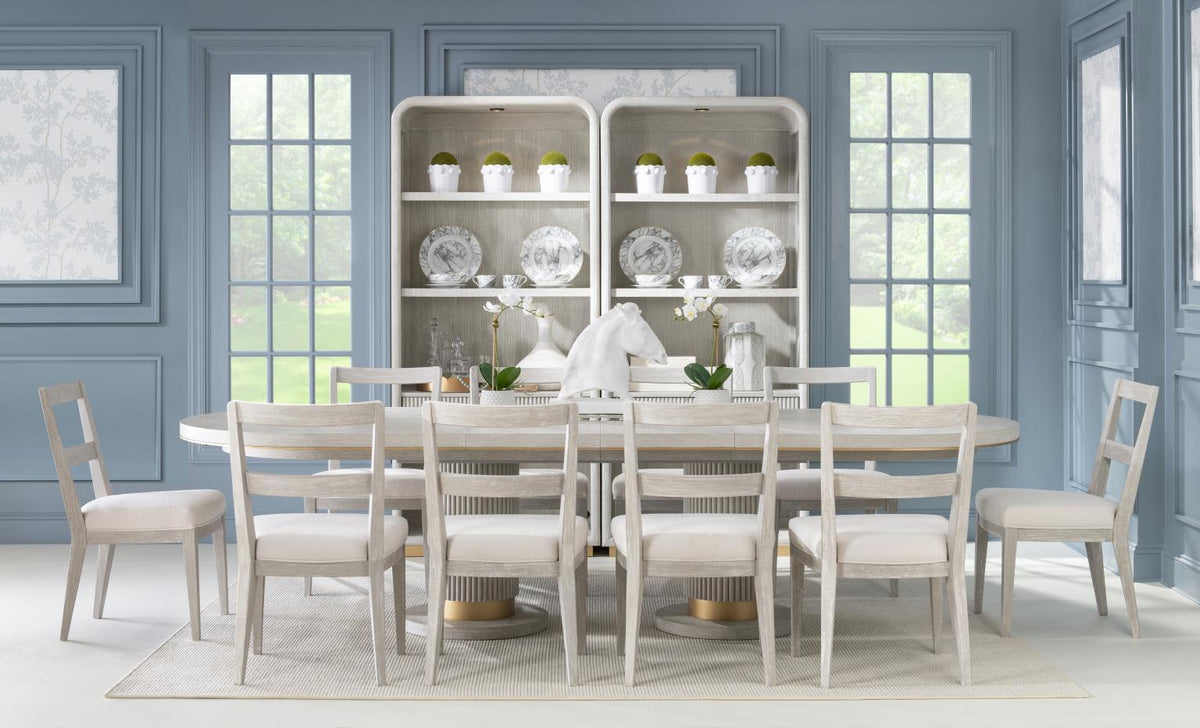 Miramar - Complete Oval Dining Table - Oyster