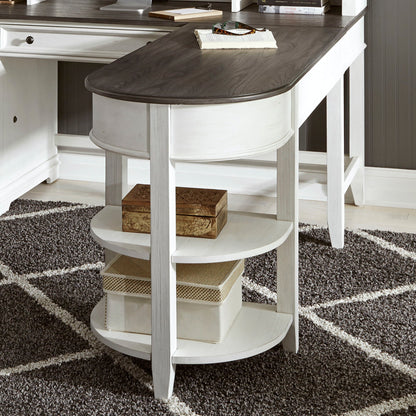 Allyson Park - L Writing Desk Top - Wirebrushed White / Charcoal