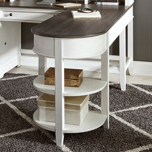 Allyson Park - L Writing Desk Top - Wirebrushed White / Charcoal