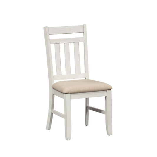 Summerville - Slat Back Side Chair - Soft White Wash / Wirebrushed Gray