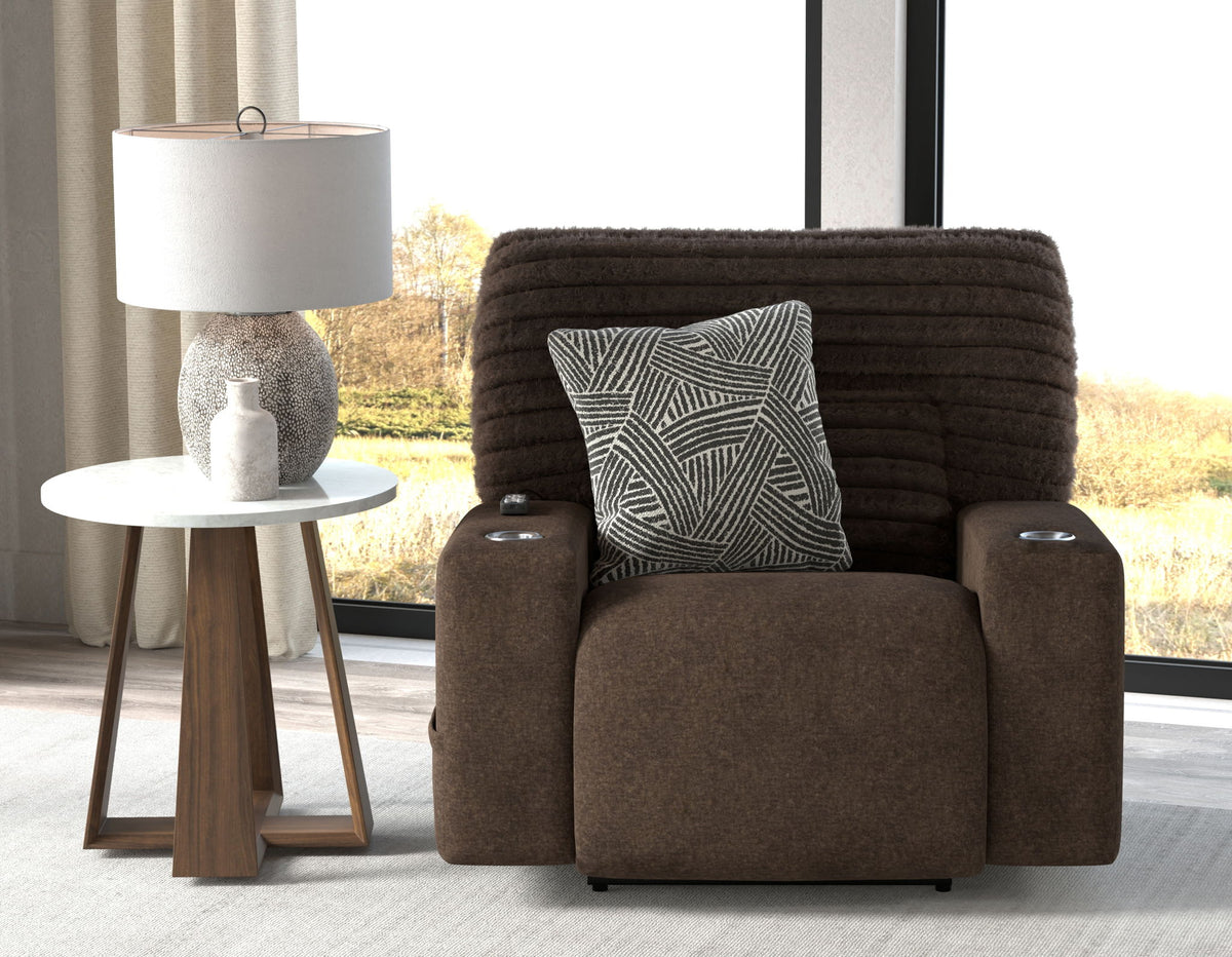 Zen - Power Recliner With CR3 Heat / Massage / Zero Gravity - Chocolate