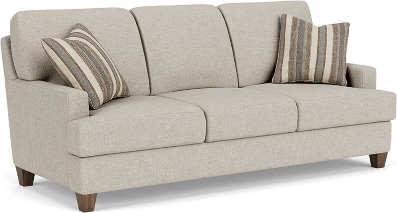 Moxy - Fabric Sofa, T-Shaped Seat Cushion, Straight Track Arms