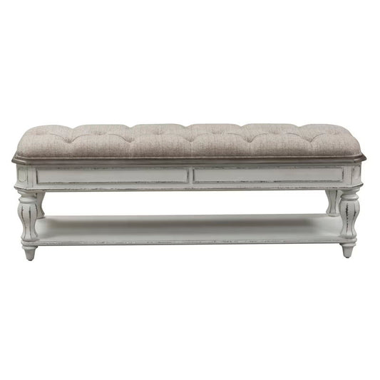 Magnolia Manor - Bed Bench - Antique White