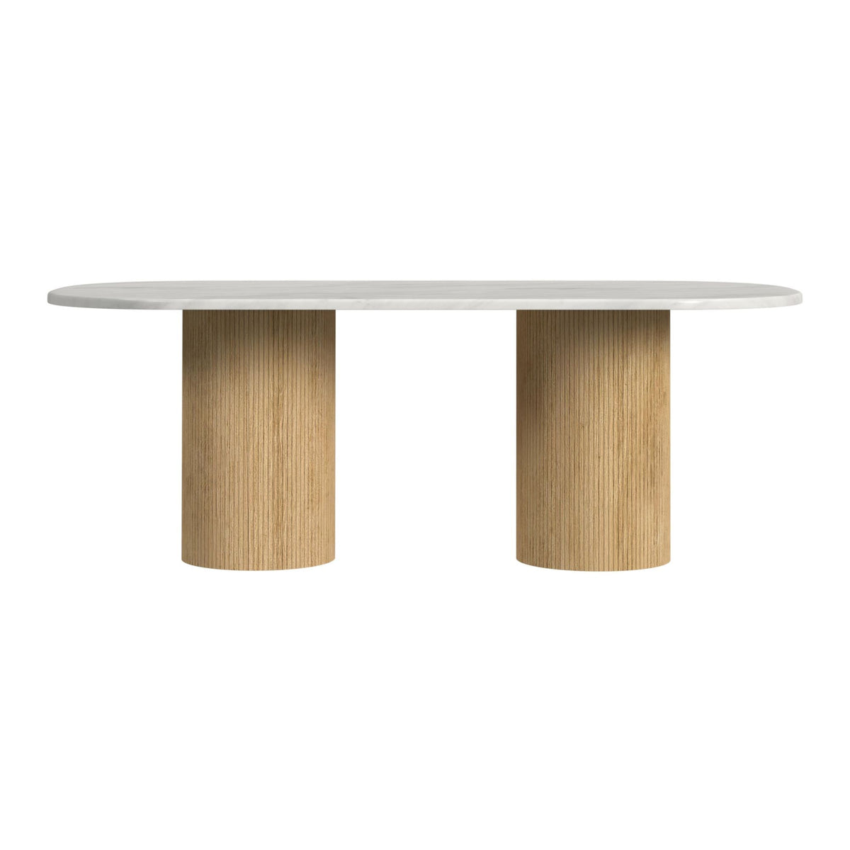 Sylvie - Oval Dining Table With Faux Marble Top