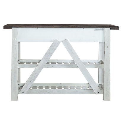 Farmhouse - Server - Two Tone White / Wood Tone