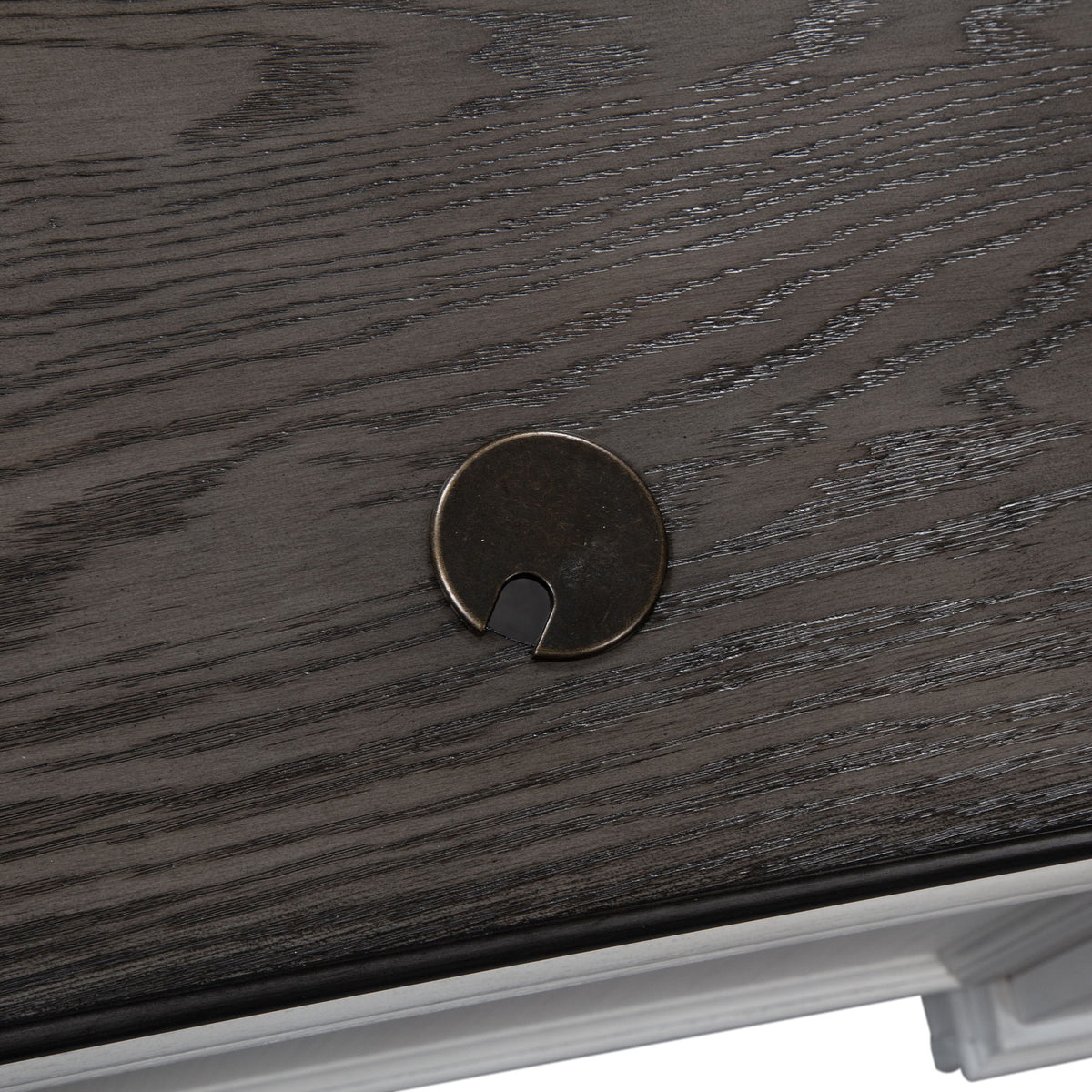 Allyson Park - Desk - Wirebrushed White / Charcoal