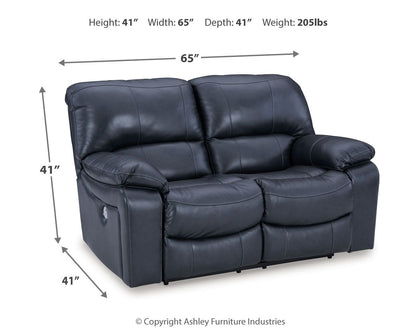 Leesworth - Power Reclining Loveseat - Ocean